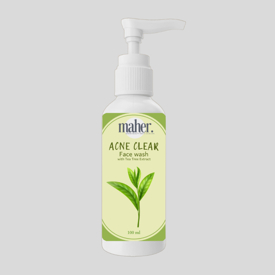 Maher Glow Acne Clear Facewash with Tea Tree Extract | Deep Clean & Pimple Control