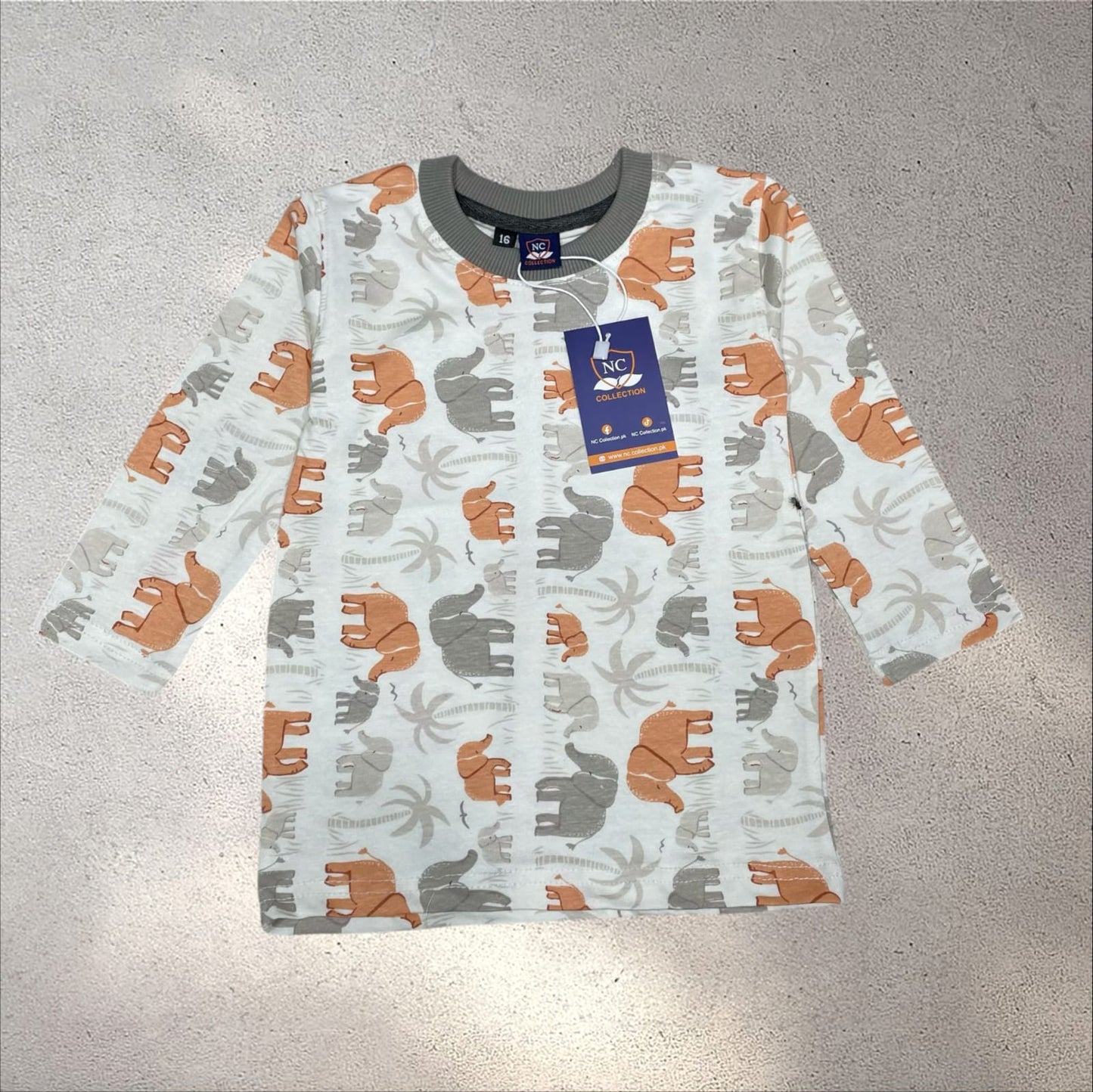 KIDS ELEPHANT PRINTED TRACKSUIT