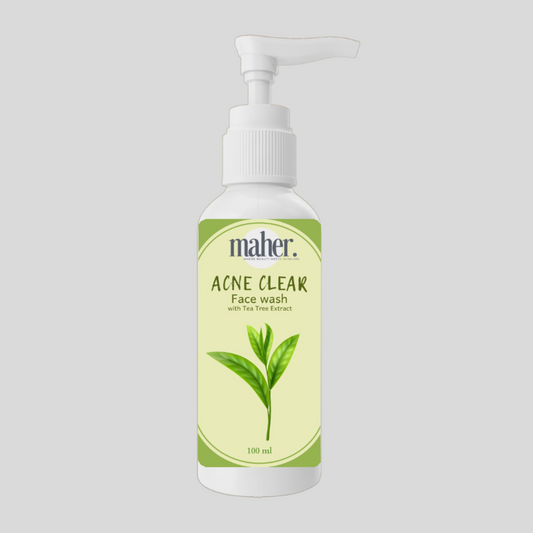 Maher Glow Acne Clear Facewash with Tea Tree Extract | Deep Clean & Pimple Control