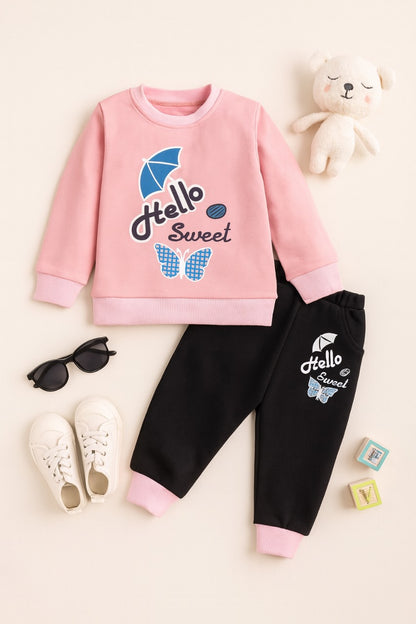 “Cozy & Stylish: Girls Fleece Tracksuit"