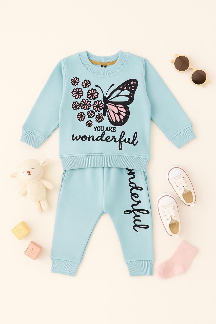 Girls Butterfly Wonderful Fleece Tracksuit