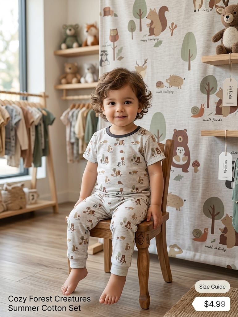 Kids Cute Printed Night Suit – Soft & Comfortable Sleepwear for Girls & boy