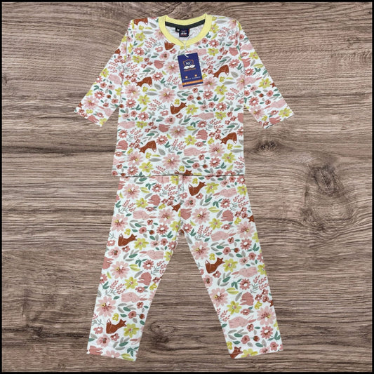 GIRL COLOURFUL FIOWERS PRINTED TRACKSUIT