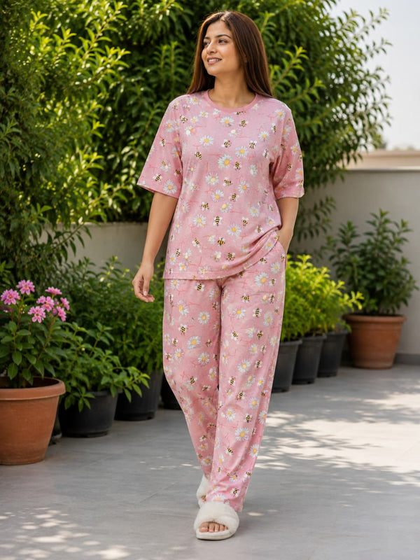 Ladies Premium Cotton Night Suit – Soft & Comfortable Sleepwear