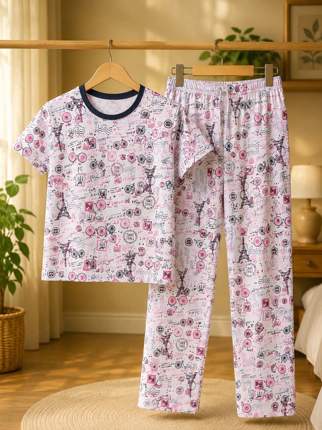 Ladies Premium Cotton Night Suit – Soft & Comfortable Sleepwear
