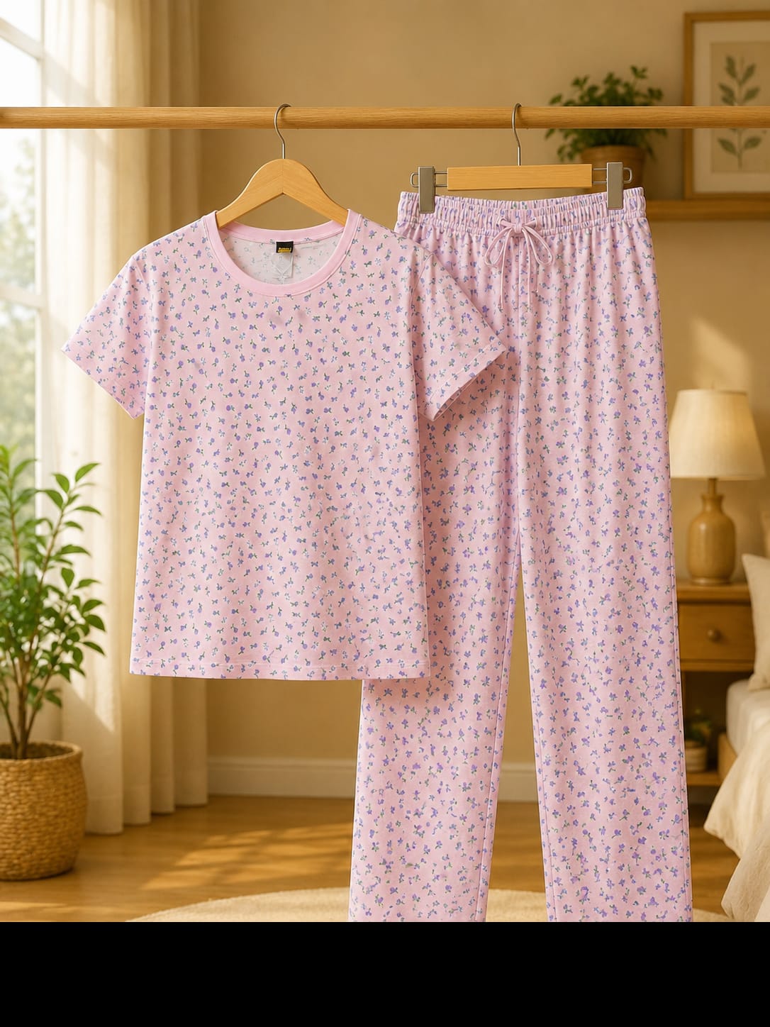 Ladies Premium Cotton Night Suit – Soft & Comfortable Sleepwear