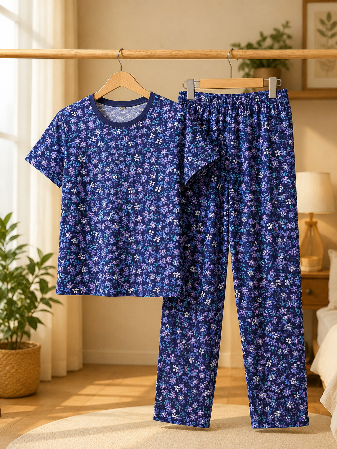 Ladies Premium Cotton Night Suit – Soft & Comfortable Sleepwear