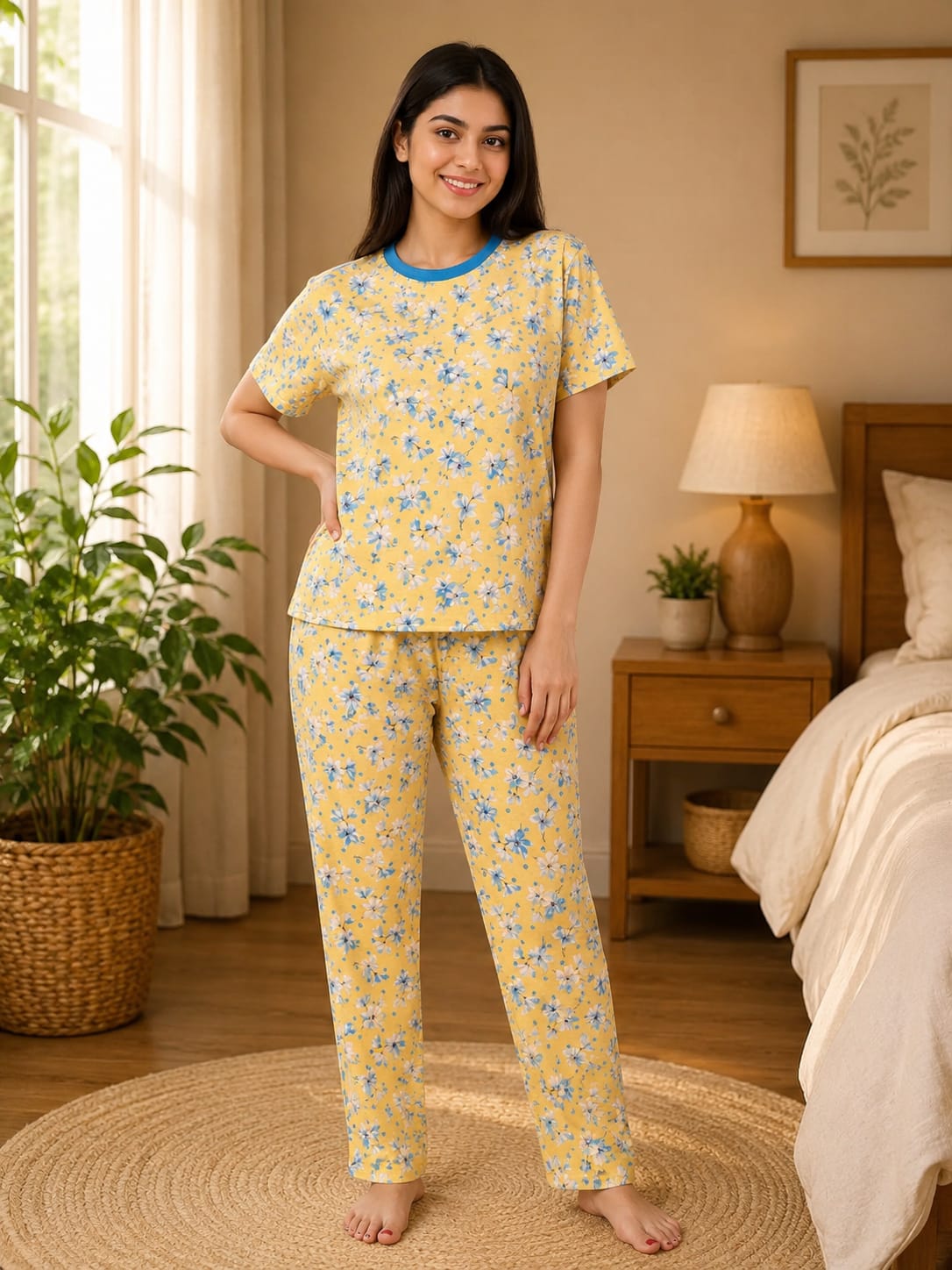 Ladies Premium Cotton Night Suit – Soft & Comfortable Sleepwear